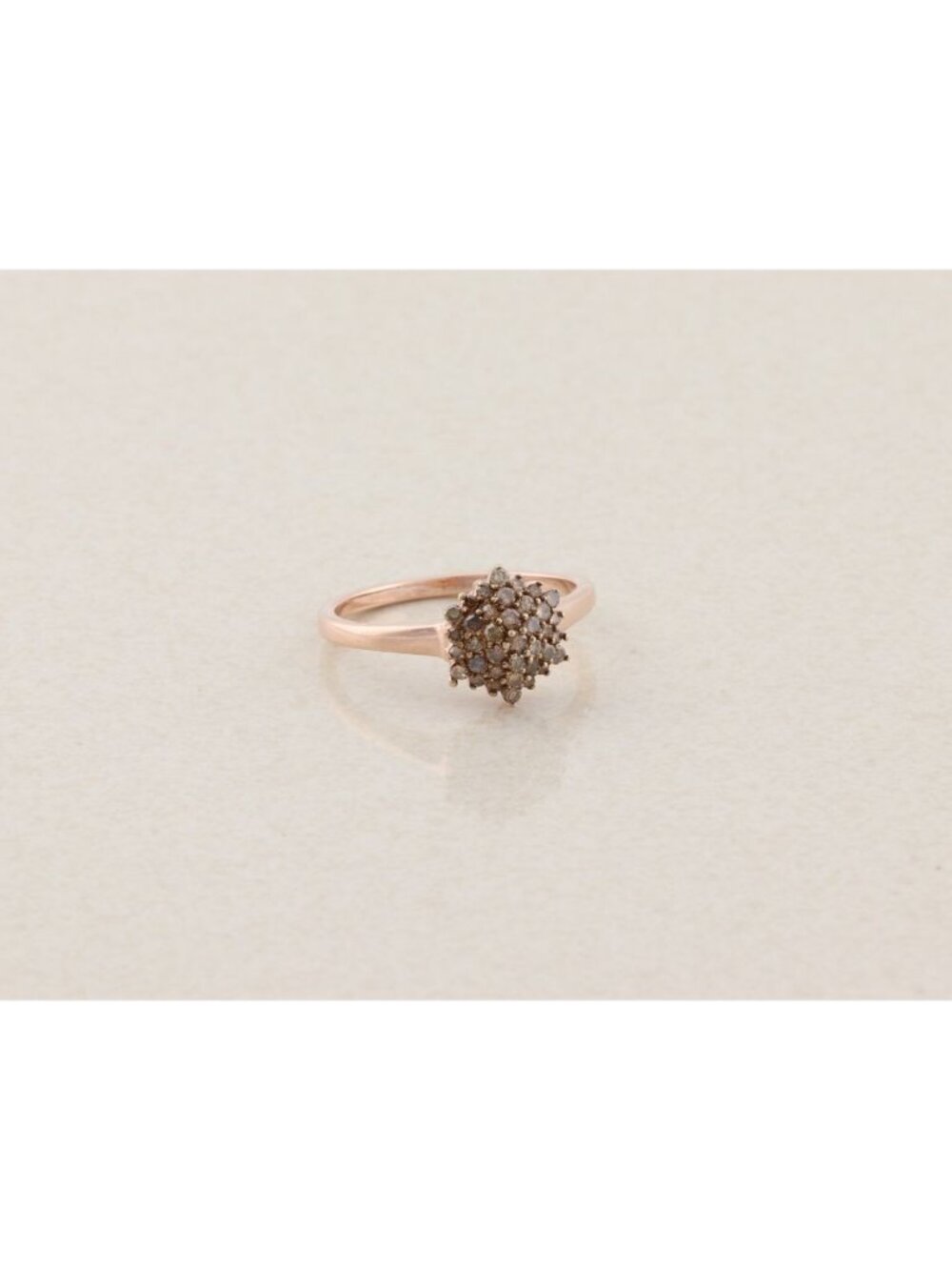 18k Rose Gold Over Sterling Silver .25ct Champagne Diamond Ring Size 8 - Picture 6 of 7